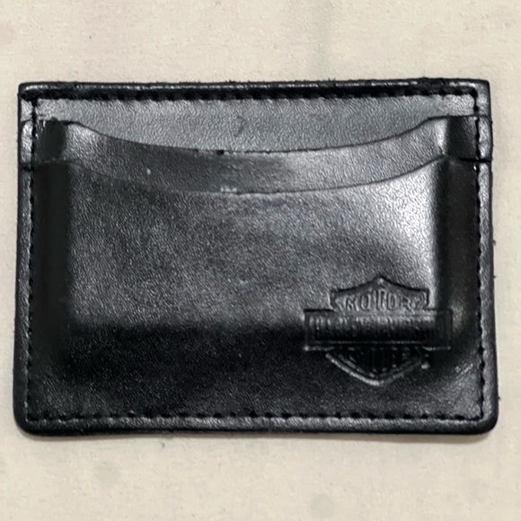 Harley-Davidson Black Leather Card Holder - Picture 1 of 3